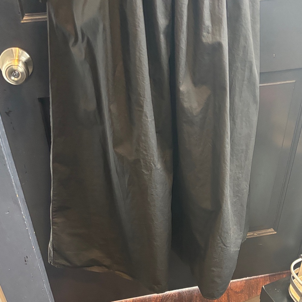Black Long-Sleeve Draped Neck A-Line Dress - Picture 7 of 11